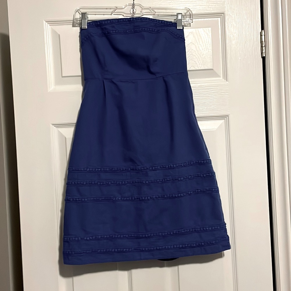 Blue strapless dress Size 6